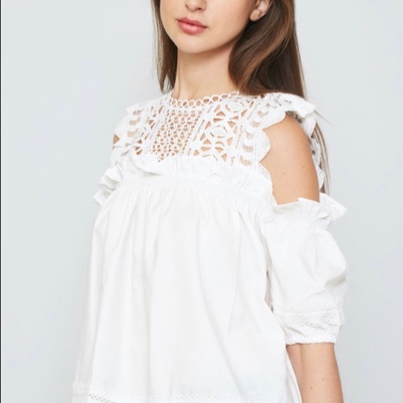 Change of Season Tops - ❣️Last One❣️ BOHO FLIRT LACE cold shoulder white S